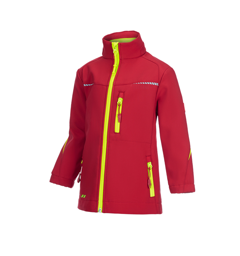 Topics: Softshell jacket e.s.motion 2020, children's + fiery red/high-vis yellow 2