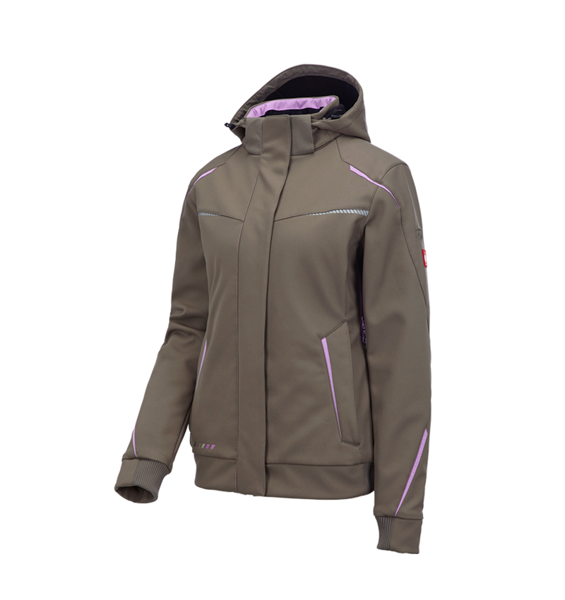 Work Jackets: Winter softshell jacket e.s.motion 2020, ladies' + stone/lavender 2