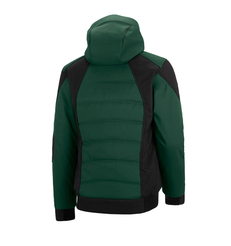 Work Jackets: Winter softshell jacket e.s.vision + green/black 3