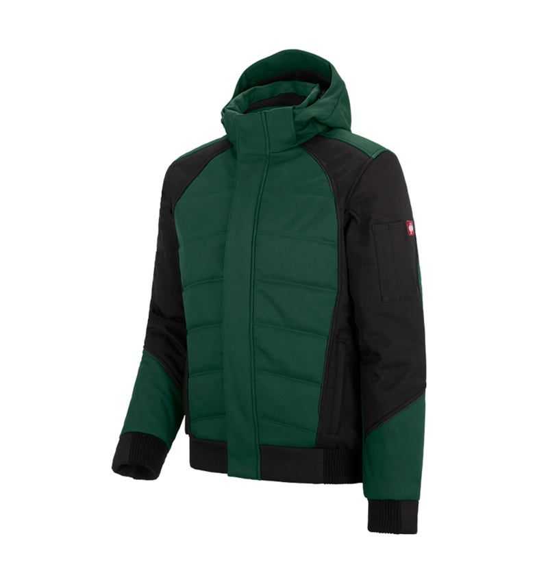 Work Jackets: Winter softshell jacket e.s.vision + green/black 2