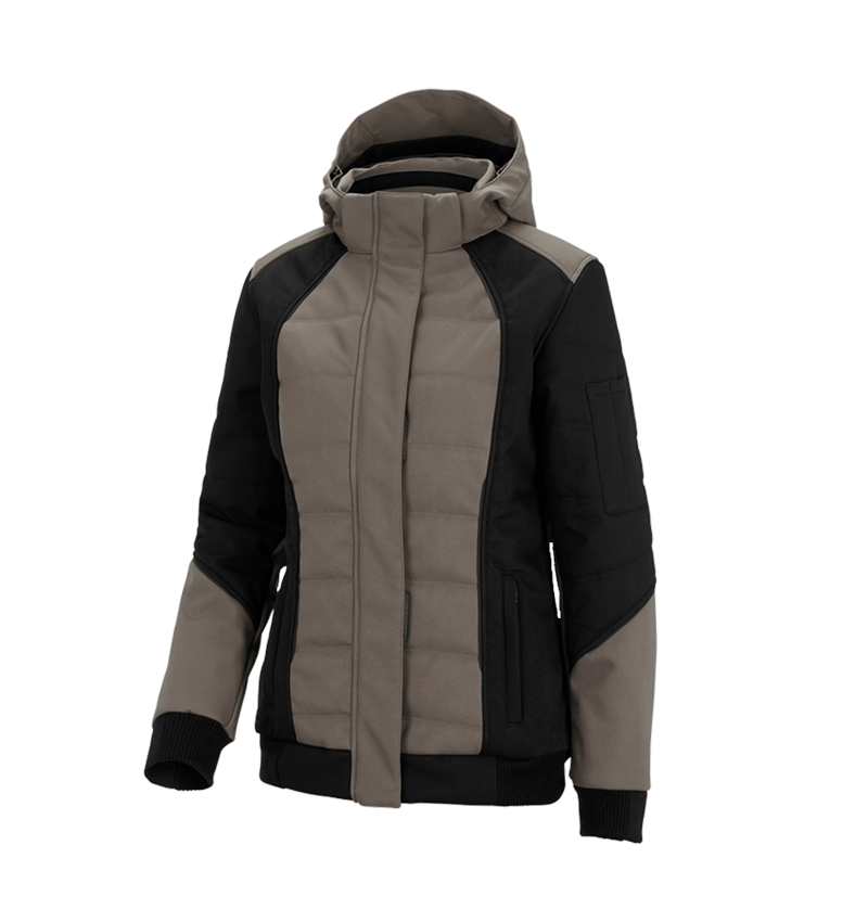 Work Jackets: Winter softshell jacket e.s.vision, ladies' + stone/black 2
