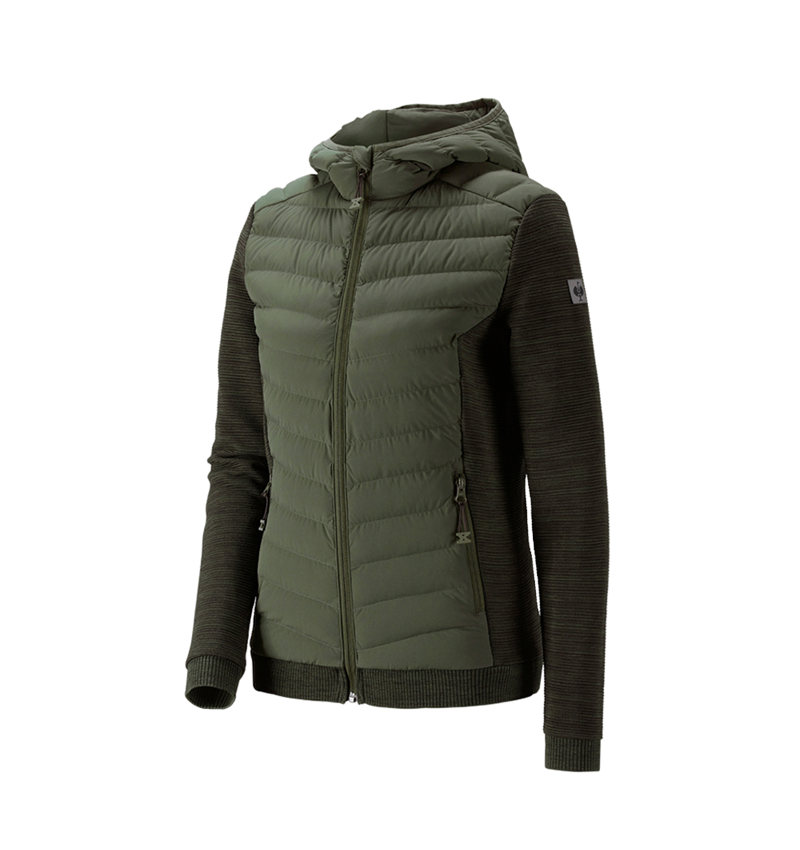 Gardening / Forestry / Farming: Hybrid hooded knitted jacket e.s.motion ten,ladies + disguisegreen melange 2