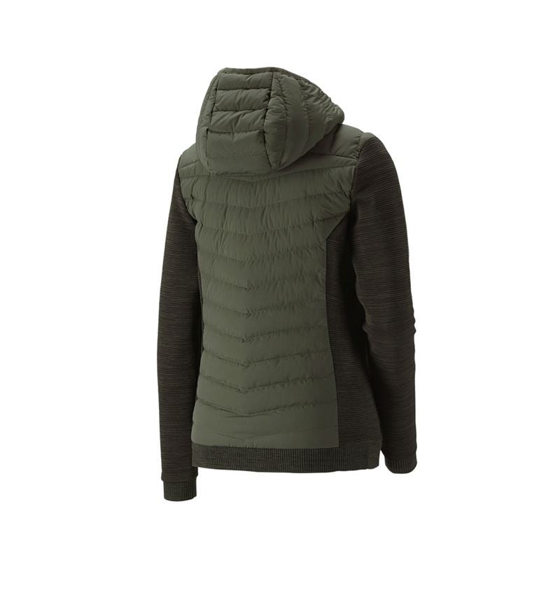 Gardening / Forestry / Farming: Hybrid hooded knitted jacket e.s.motion ten,ladies + disguisegreen melange 3