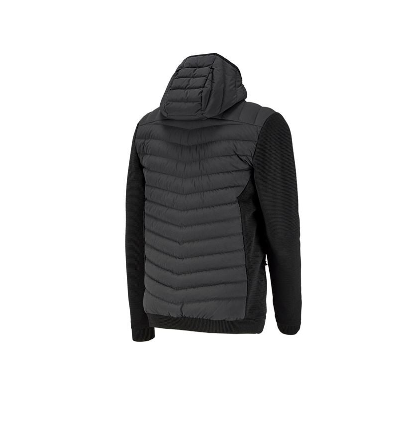 Work Jackets: Hybrid hooded knitted jacket e.s.motion ten + black 3