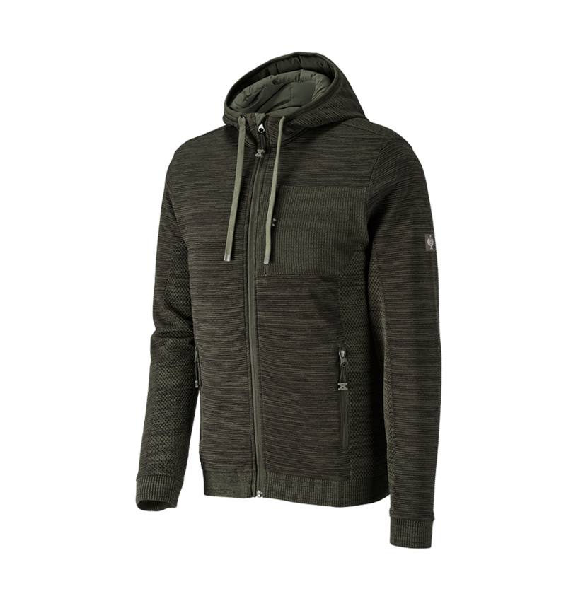 Windbreaker hooded knitted jacket e.s.motion ten disguisegreen melange ...