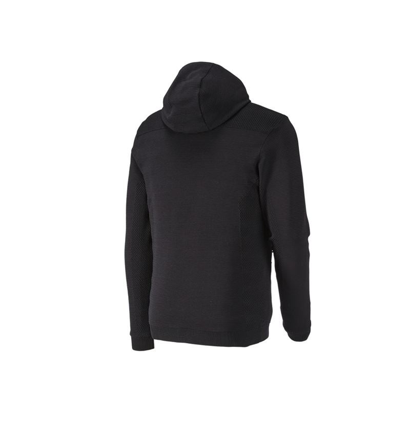 Work Jackets: Windbreaker hooded knitted jacket e.s.motion ten + black 3