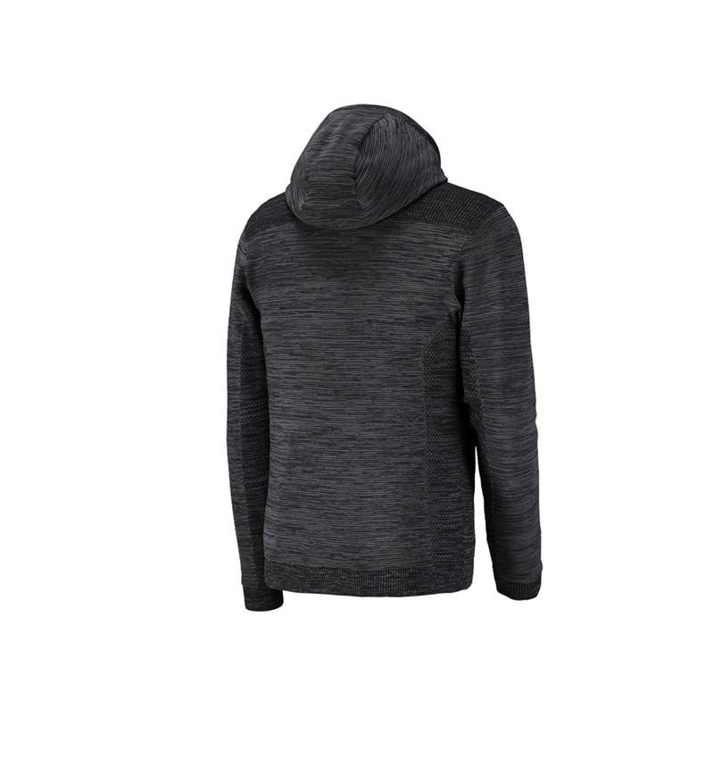 Work Jackets: Windbreaker hooded knitted jacket e.s.motion ten + oxidblack melange 2