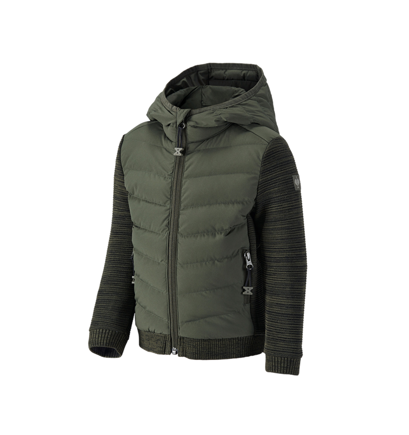 Jackets: Hybrid hooded knitted jacket e.s.motion ten,child. + disguisegreen melange 1