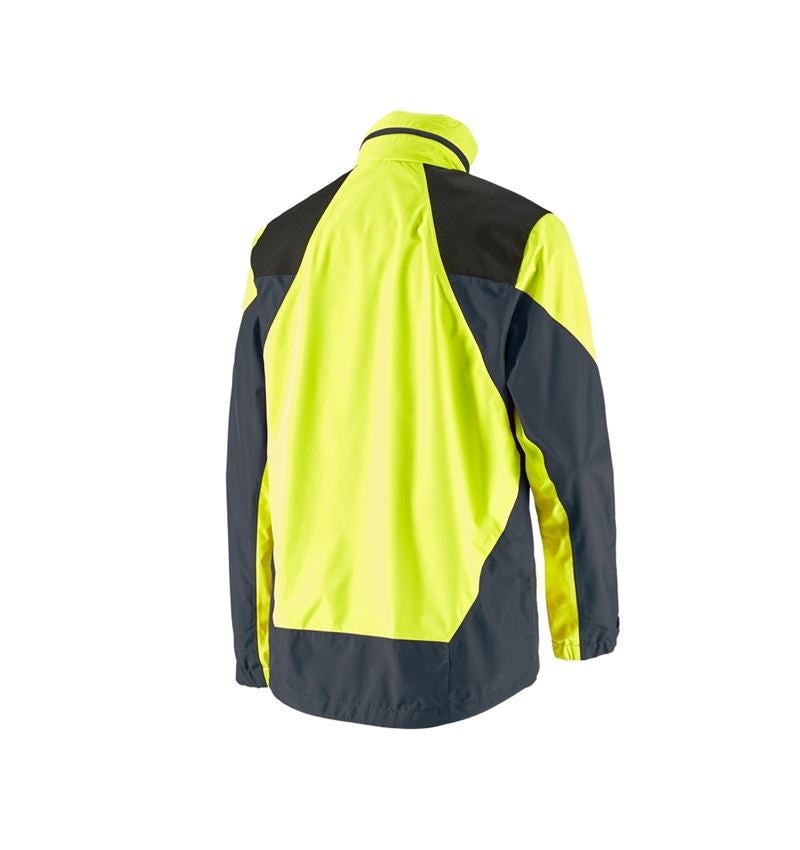Work Jackets: e.s. Forestry rain jacket + high-vis yellow/cosmosblue 3
