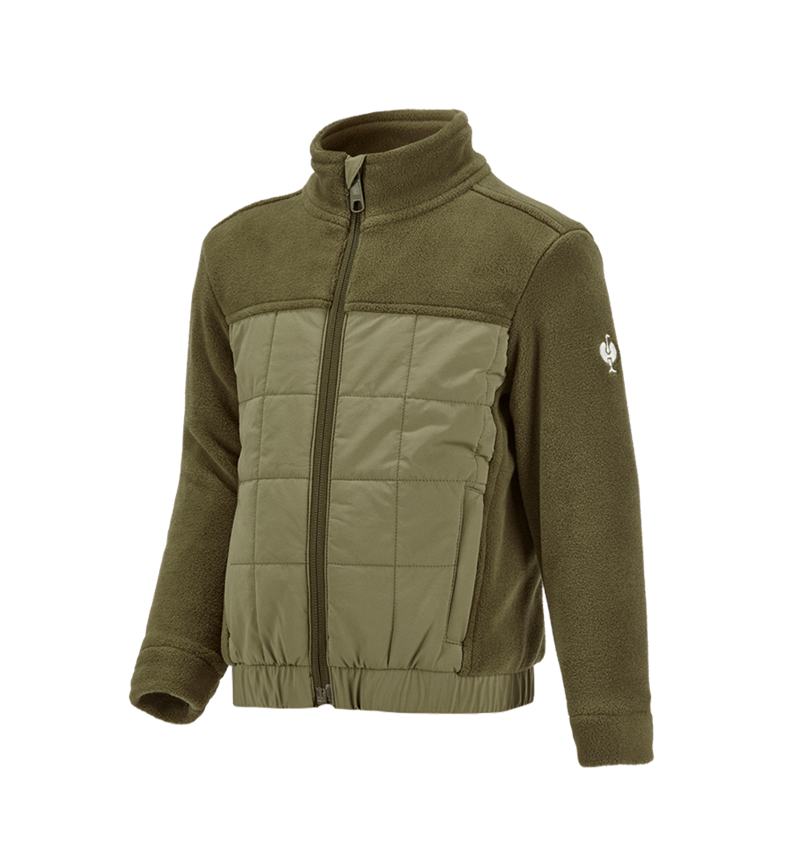 Topics: Hybrid fleece jacket e.s.concrete, children's + mudgreen/stipagreen 2