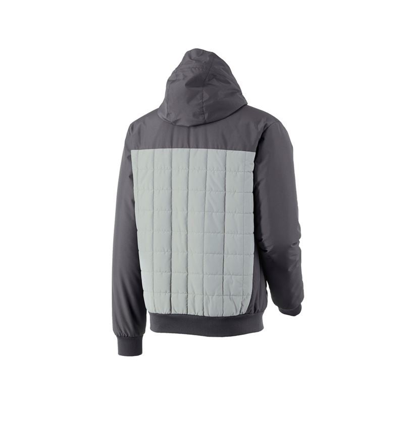 Hybrid fleece hoody jacket e.s.concrete, ladies' anthracite/pearlgrey