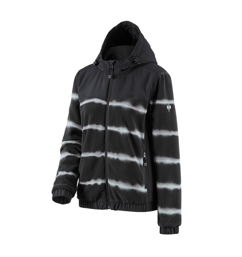 Topics: Hybr.fleece hoody jacket tie-dye e.s.motion ten,l. + oxidblack/magneticgrey 2