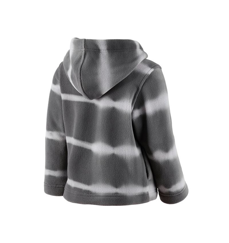 Work Jackets: Fleece hoody jacket tie-dye e.s.motion ten, child. + granite/opalgrey 3