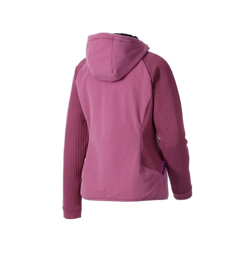 Work Jackets: Hybrid hooded knitted jacket e.s.trail, ladies' + tarapink/deepblue 5