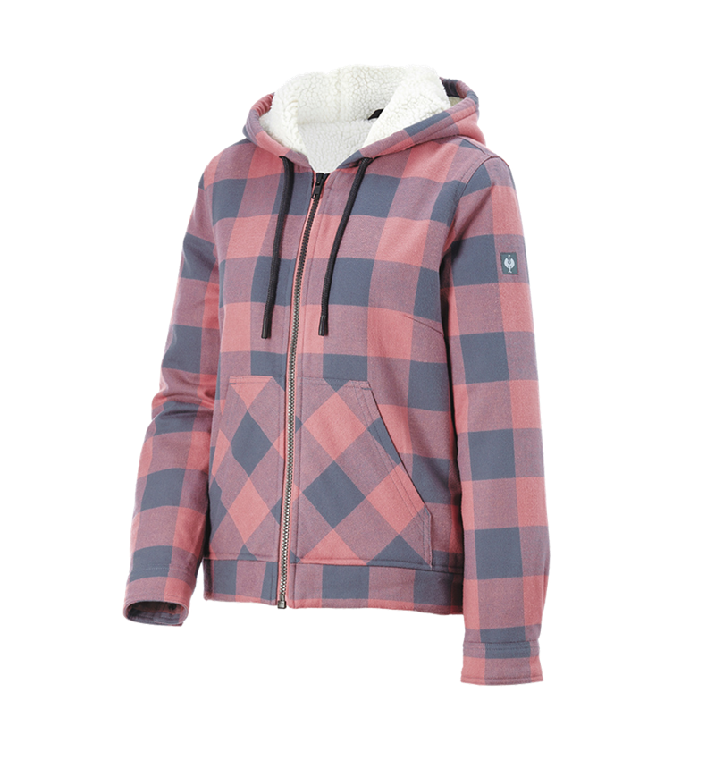 Work Jackets: Check-hooded jacket e.s.iconic, ladies' + quartz pink/oxidblue 3