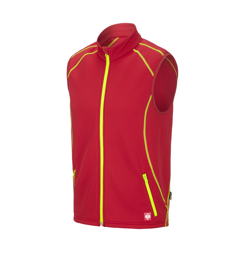 Work Body Warmer: Function bodywarmer thermo stretch e.s.motion 2020 + fiery red/high-vis yellow 2