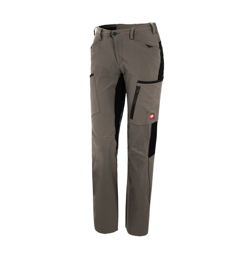 Work Trousers: Cargo trousers e.s.vision stretch, ladies' + stone/black 2
