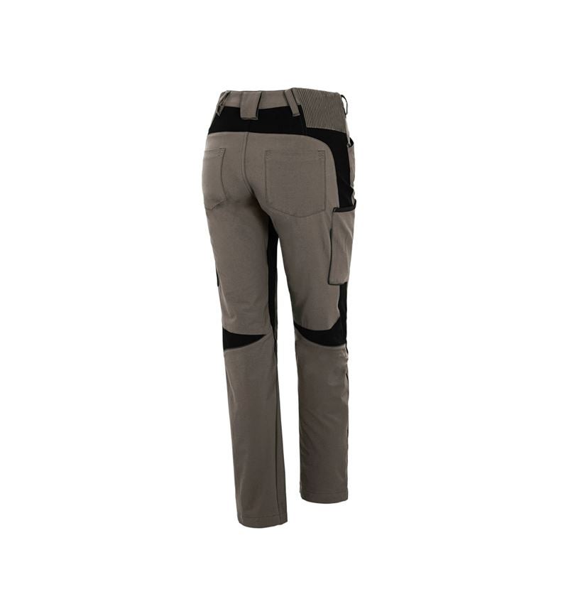 Work Trousers: Cargo trousers e.s.vision stretch, ladies' + stone/black 3