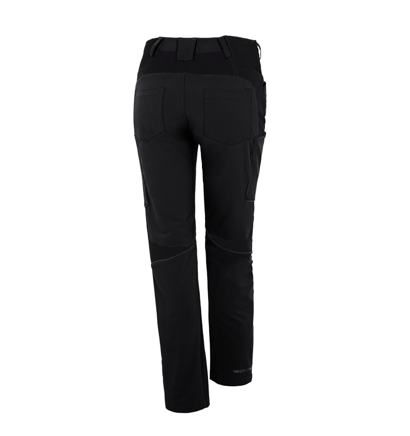 Work Trousers: Winter cargo trousers e.s.vision stretch, ladies' + black 1