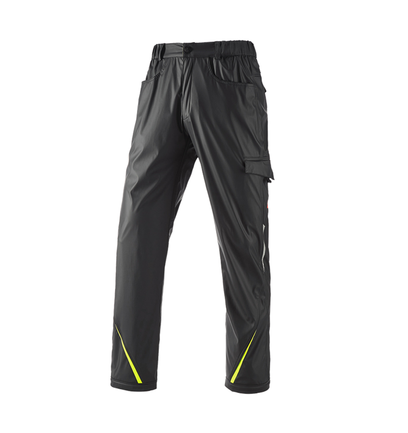 Work Trousers: Rain trousers e.s.motion 2020 superflex + black/high-vis yellow/high-vis orange 2