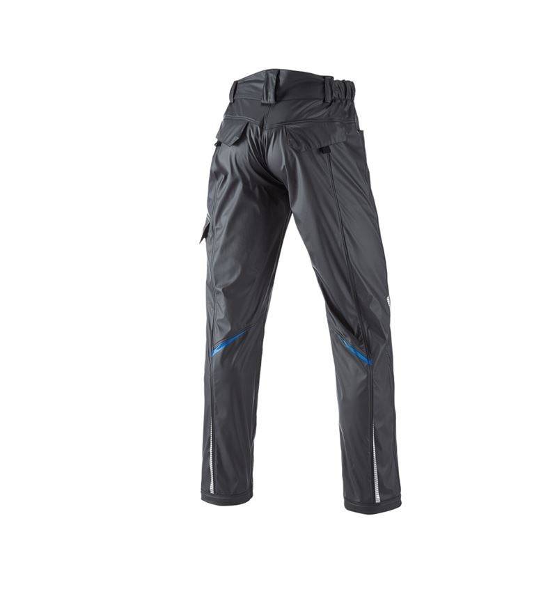 Work Trousers: Rain trousers e.s.motion 2020 superflex + graphite/gentianblue 2