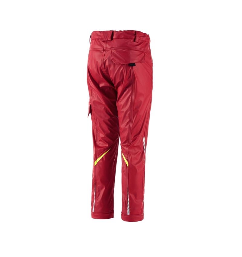 Trousers: Rain trousers e.s.motion 2020 superflex,children's + fiery red/high-vis yellow 1