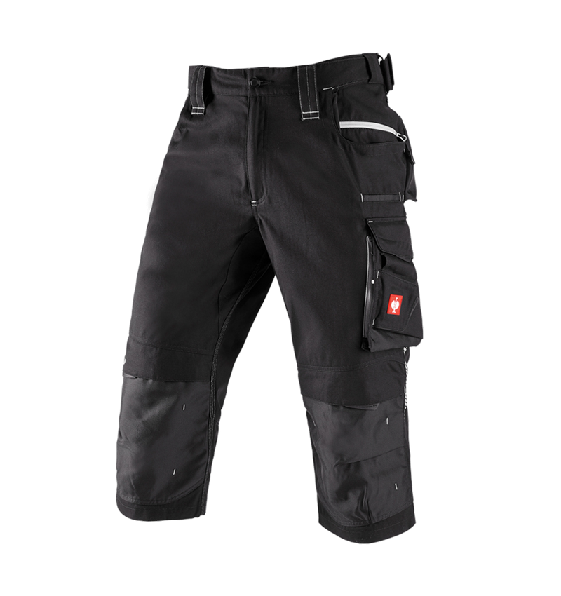 Work Trousers: 3/4 length trousers e.s.motion 2020 + black/platinum 2