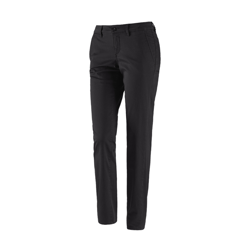 Work Trousers: e.s. 5-pocket work trousers Chino, ladies' + black 2