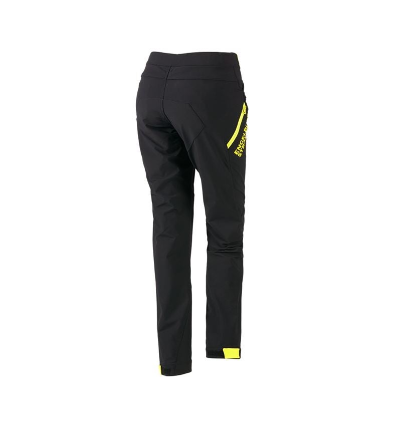 Work Trousers: Functional trousers e.s.trail, ladies' + black/acid yellow 4