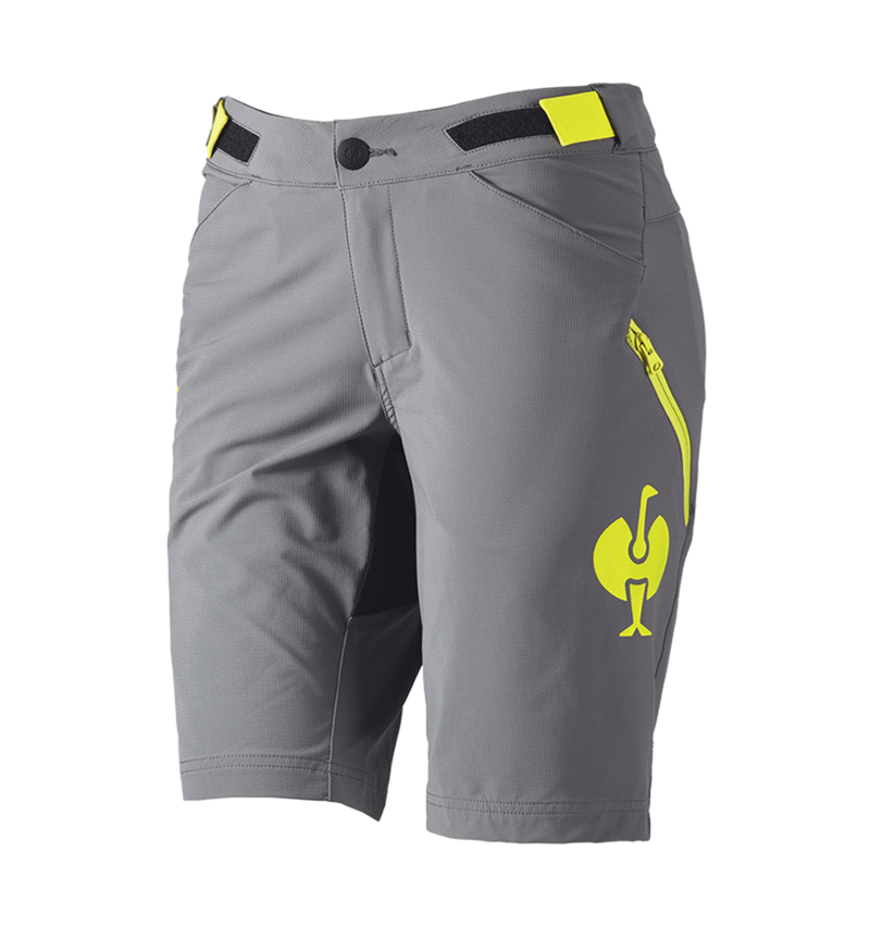 Work Trousers: Functional shorts e.s.trail, ladies' + basaltgrey/acid yellow 3