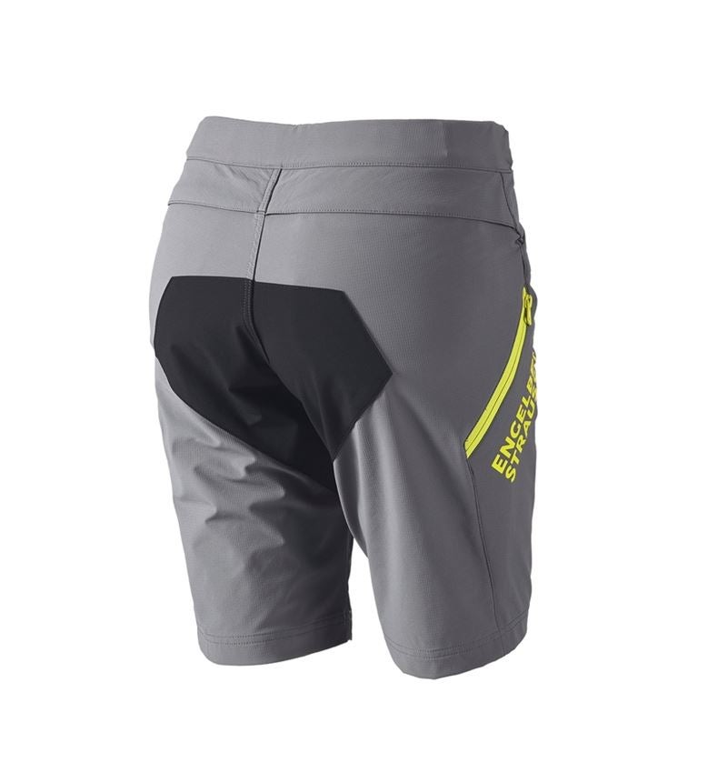 Work Trousers: Functional shorts e.s.trail, ladies' + basaltgrey/acid yellow 4