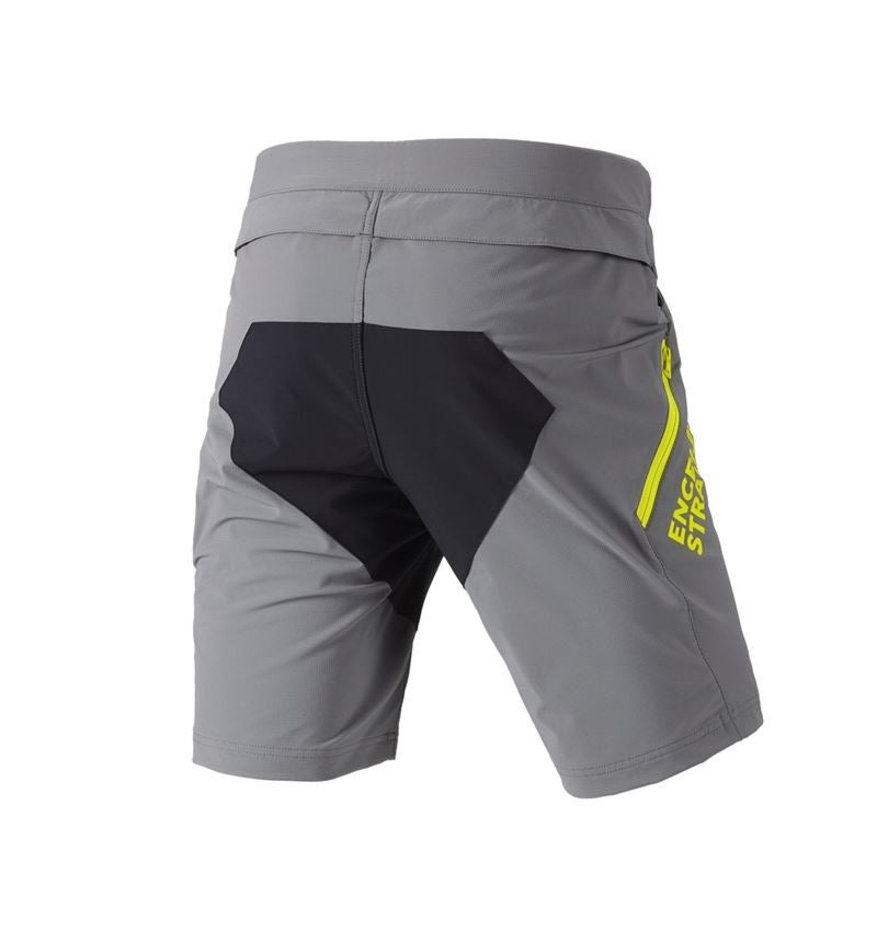 Work Trousers: Functional short e.s.trail + basaltgrey/acid yellow 4