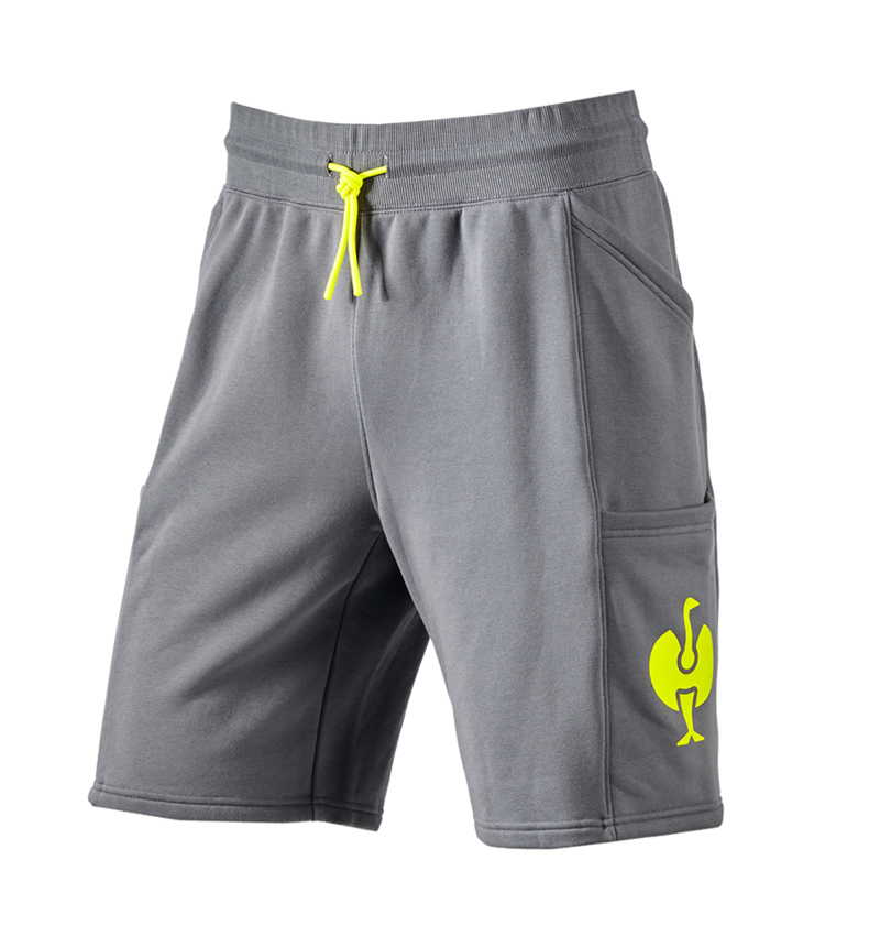 Work Trousers: Sweat short e.s.trail + basaltgrey/acid yellow 2