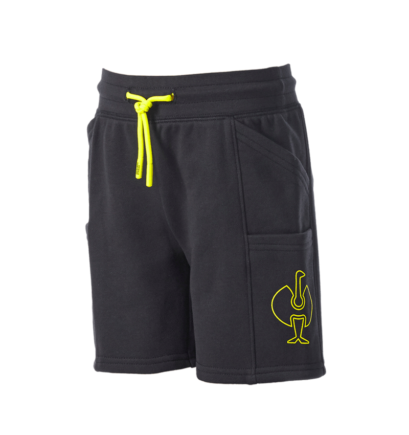 Shorts: Sweat short light e.s.trail, children's + black/acid yellow 4