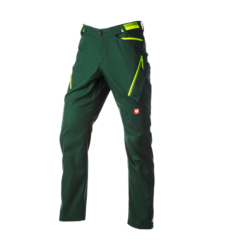 Work Trousers: Multipocket trousers e.s.ambition + green/high-vis yellow 5