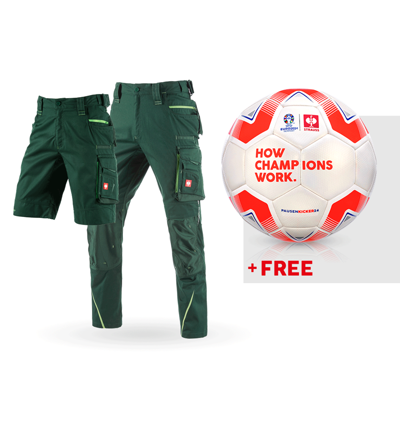 Clothing: SET: Trousers e.s.motion 2020 + shorts + football + green/seagreen