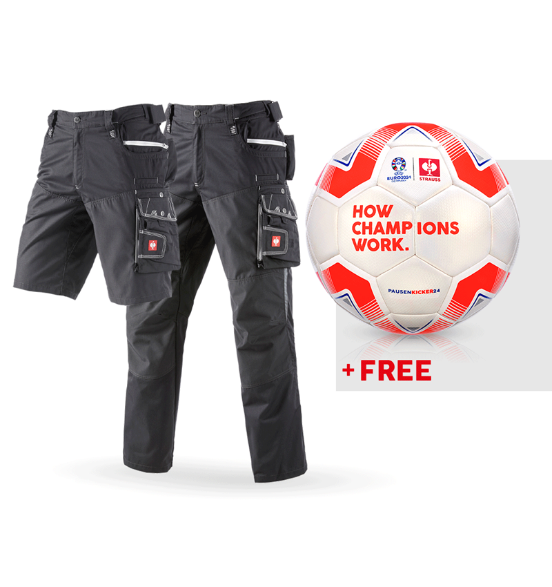 Collaborations: SET: Trousers e.s.motion summer+shorts+football + tar/graphite/cement