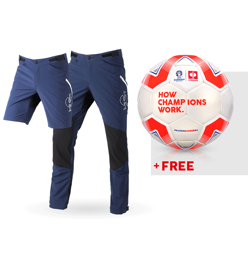 Collaborations: SET: Functional trousers e.s.trail+shorts+football + deepblue/white