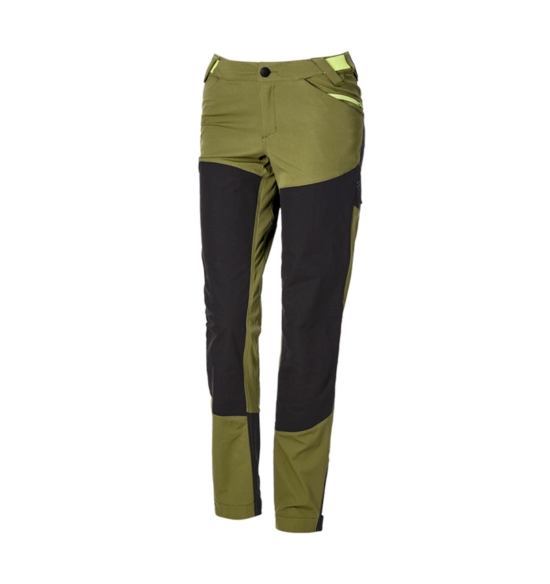 Work Trousers: Hybrid functional trousers e.s.trail, ladies' + junipergreen/limegreen 6