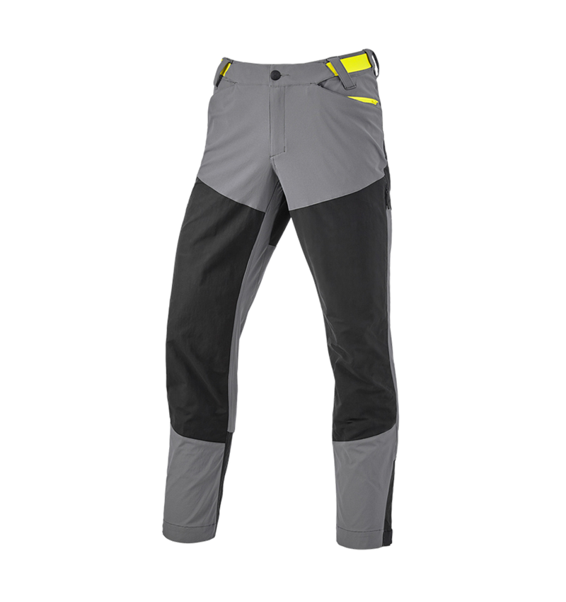 Topics: Hybrid functional trousers e.s.trail + basaltgrey/acid yellow 5