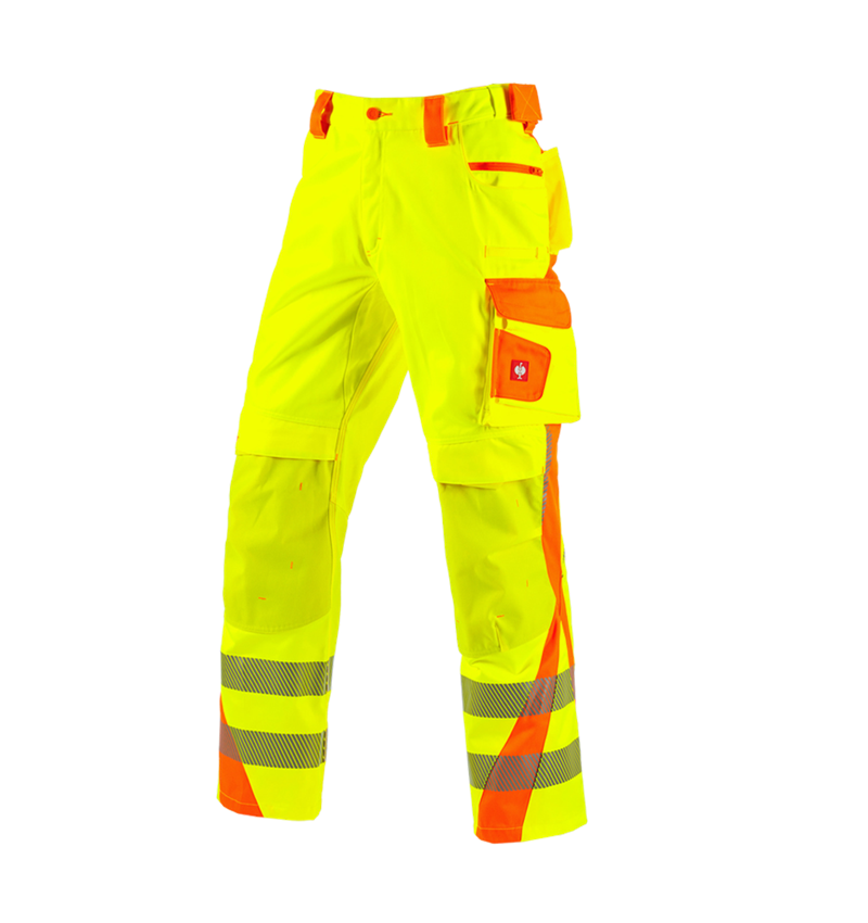 Work Trousers: High-vis trousers e.s.motion 2020 winter + high-vis yellow/high-vis orange 2