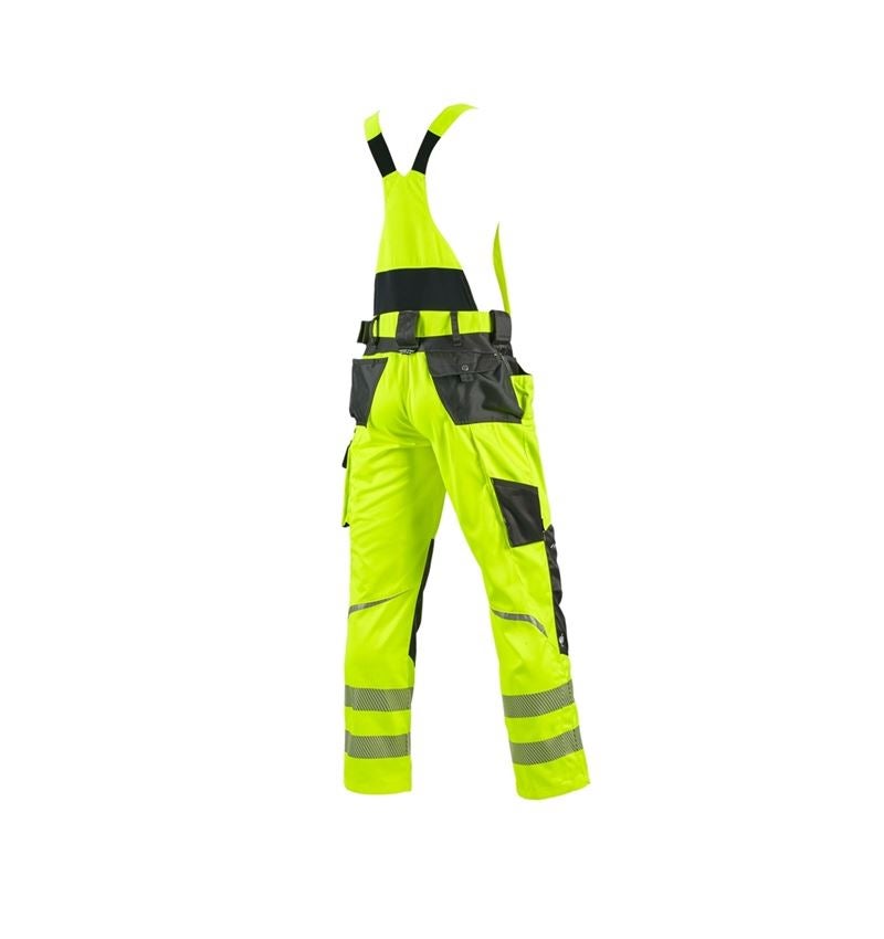 Work Trousers: High-vis bib & brace e.s.motion + high-vis yellow/anthracite 3