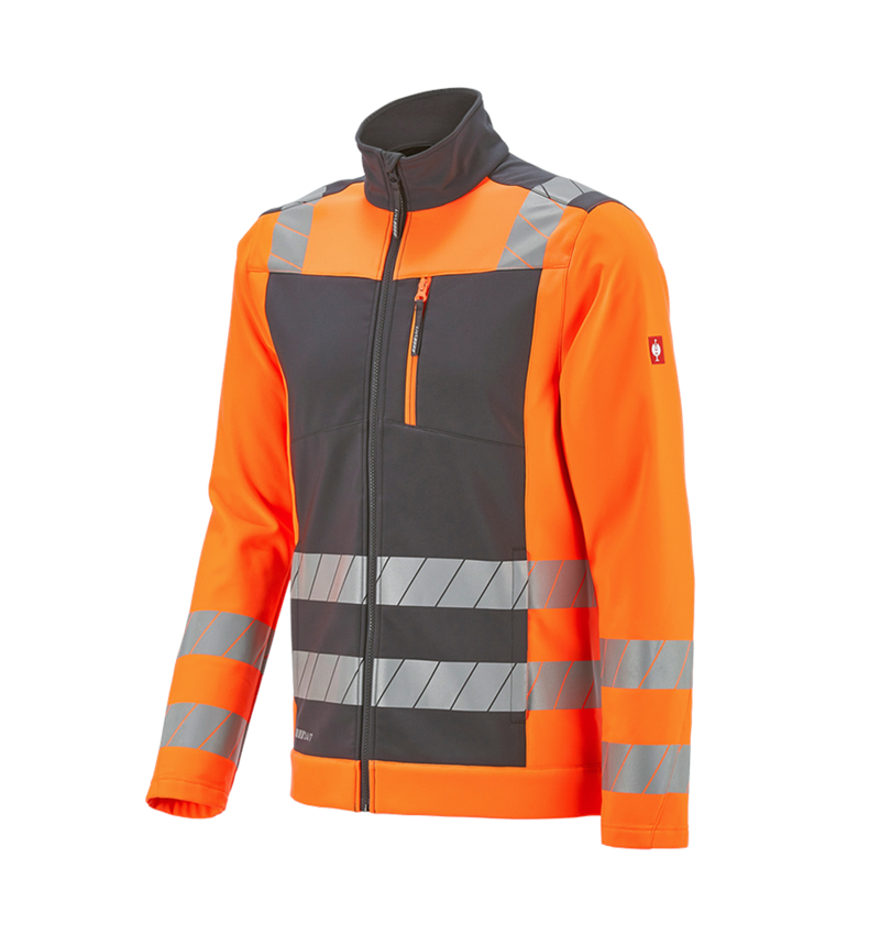 Work Jackets: High-vis softshell jacket e.s.motion 24/7 + anthracite/high-vis orange 8