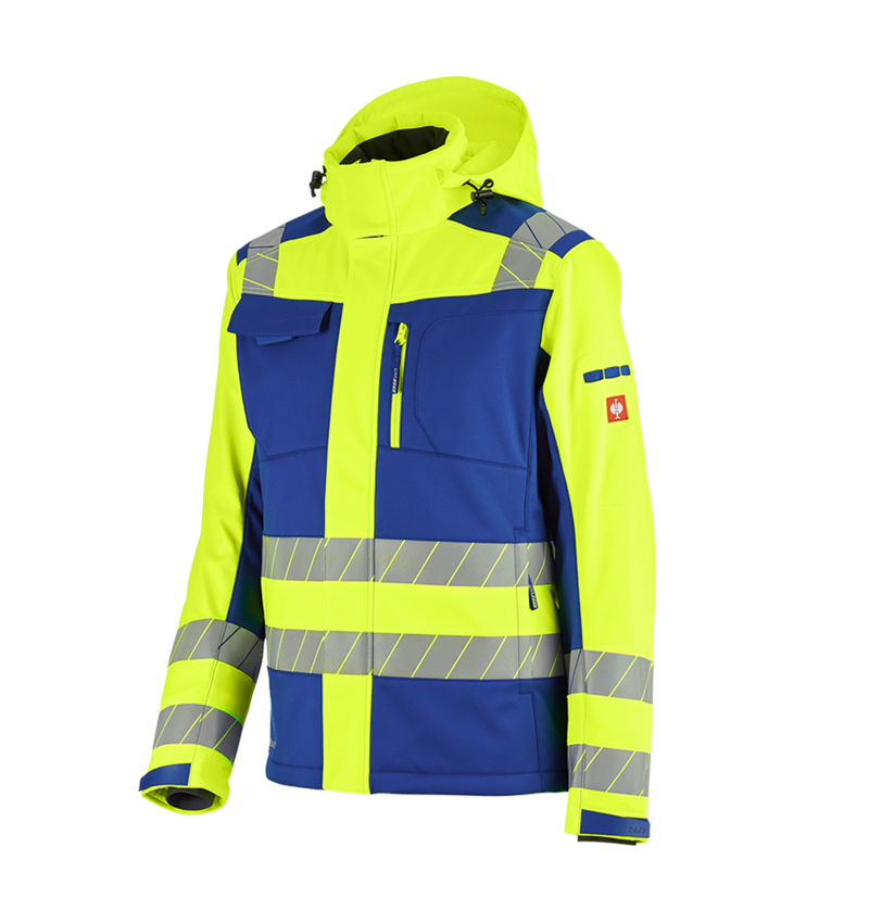 Work Jackets: High-vis winter softshell jacket e.s.motion 24/7 + royal/high-vis yellow 3