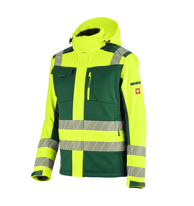 Clothing: High-vis winter softshell jacket e.s.motion 24/7 + green/high-vis yellow 4