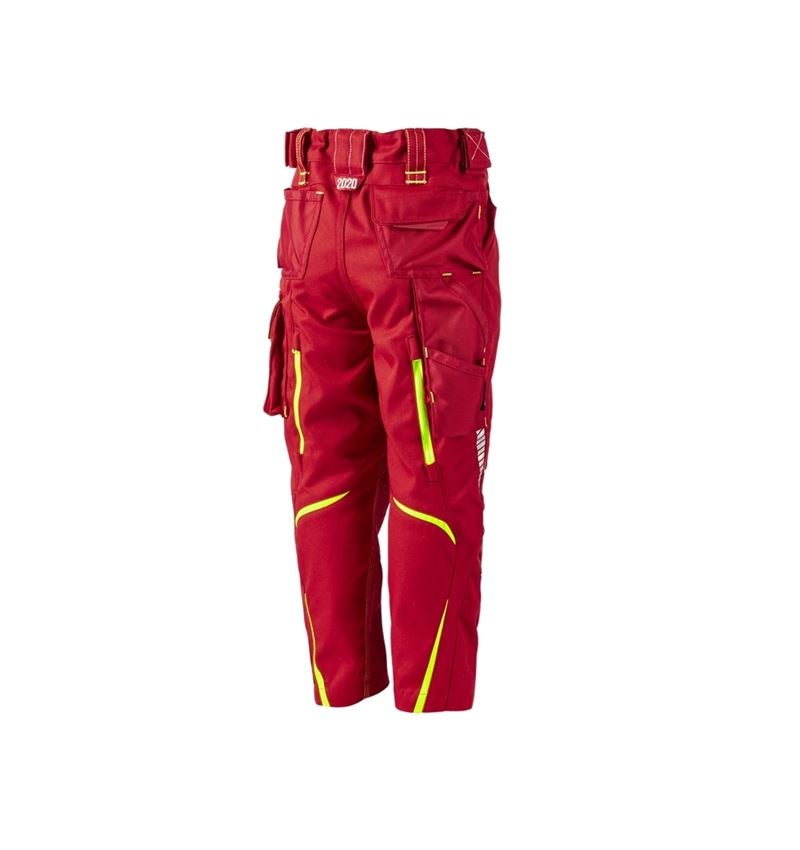 Trousers: Trousers e.s.motion 2020, children's + fiery red/high-vis yellow 2