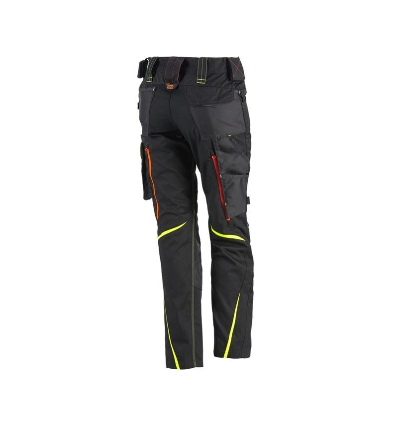 Work Trousers: Ladies' trousers e.s.motion 2020 + black/high-vis yellow/high-vis orange 3