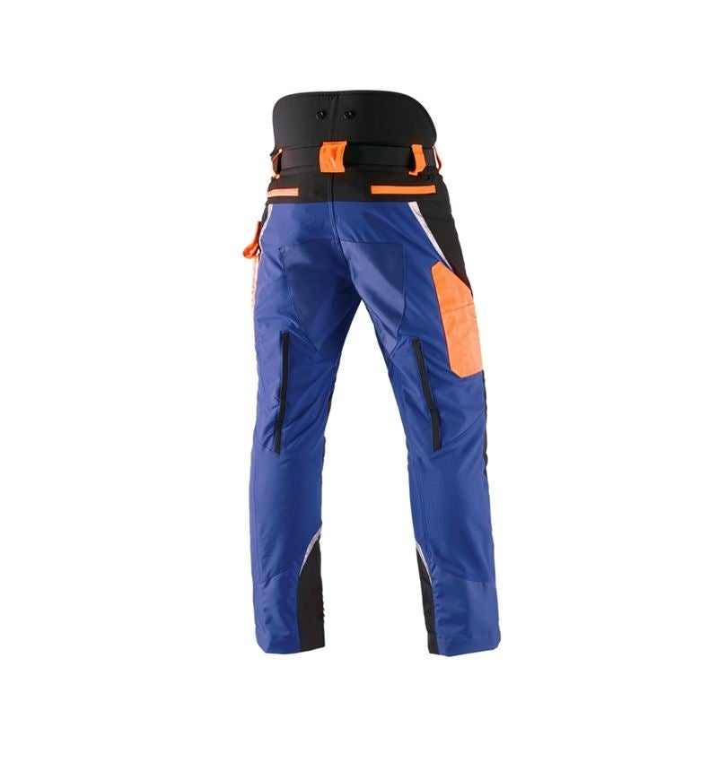 Work Trousers: e.s. Forestry cut protection trousers, KWF + royal/high-vis orange 3