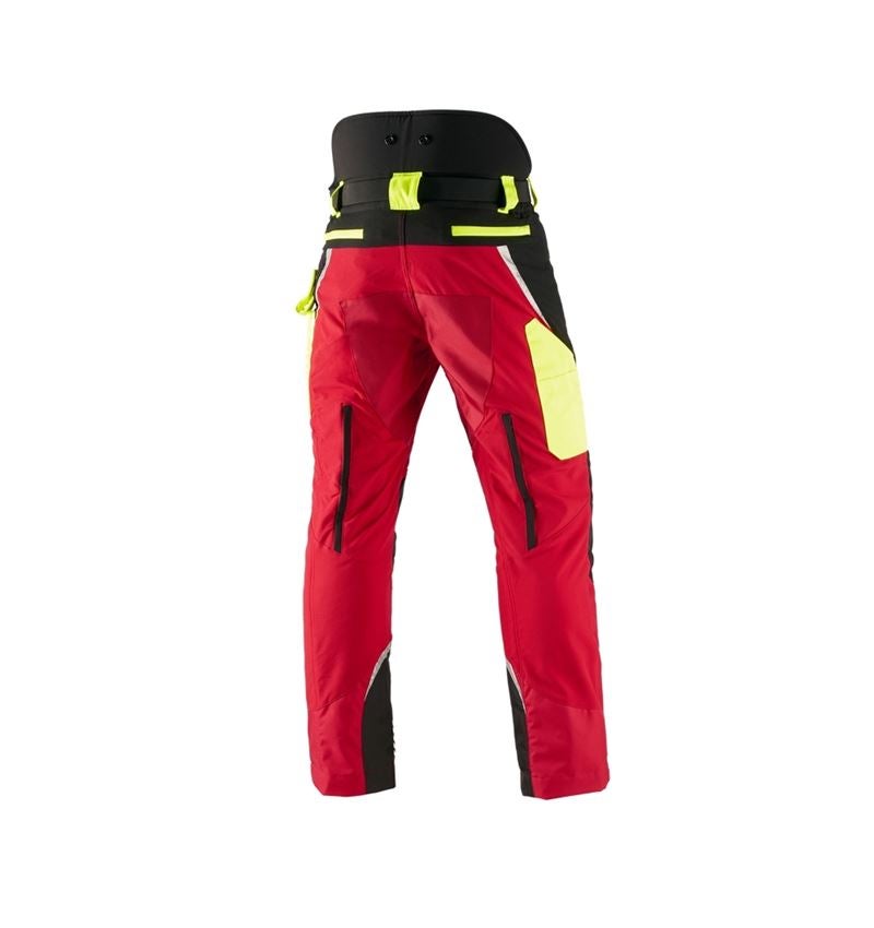 Forestry / Cut Protection Clothing: e.s. Forestry cut protection trousers, KWF + red/high-vis yellow 3