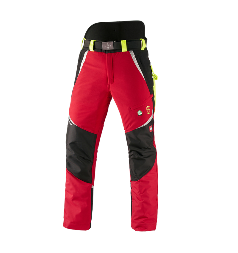 Forestry / Cut Protection Clothing: e.s. Forestry cut protection trousers, KWF + red/high-vis yellow 2